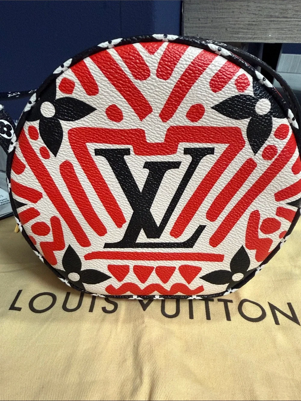 Louis Vuitton Red and Black Circular Monogram Crossbody Bag